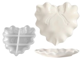 Molde silicona corazon con volados y moño